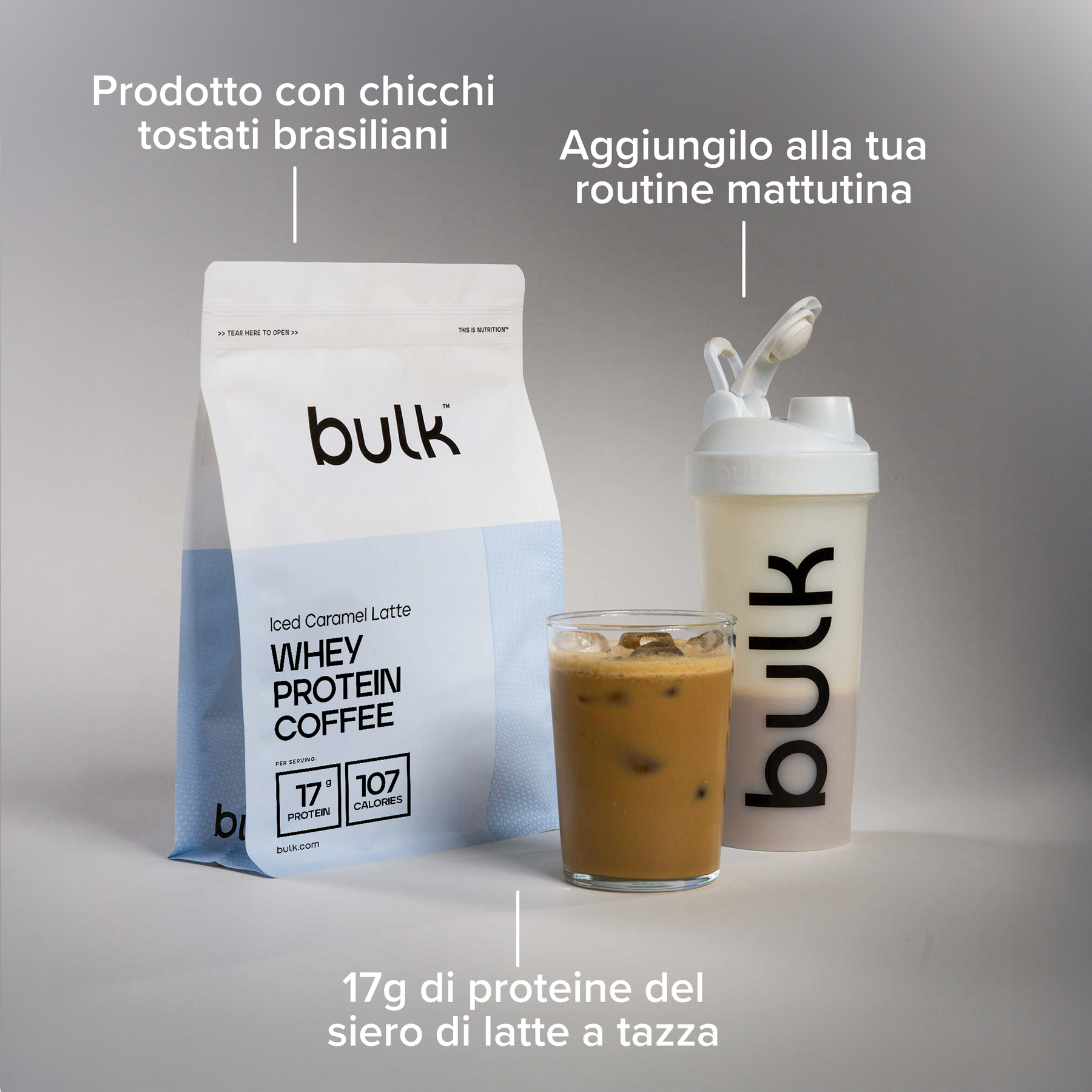 Caffè con proteine del siero di latte
